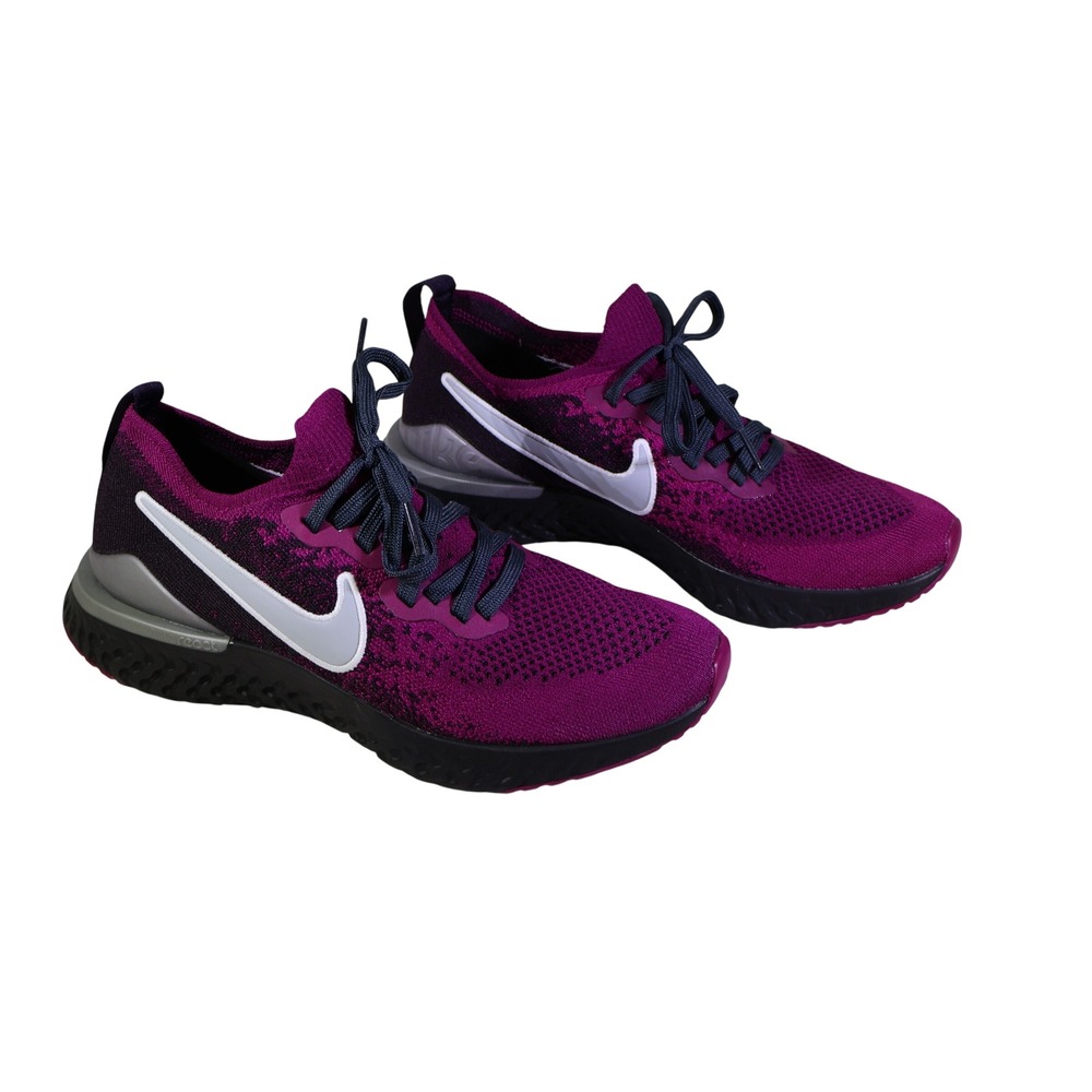 Nike Womens 6.5 Epic React Flyknit 2 Running Shoes Plum CJ5288-995